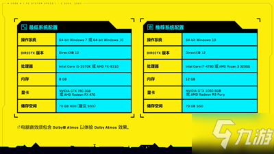 《赛博朋克2077》简单配置推荐