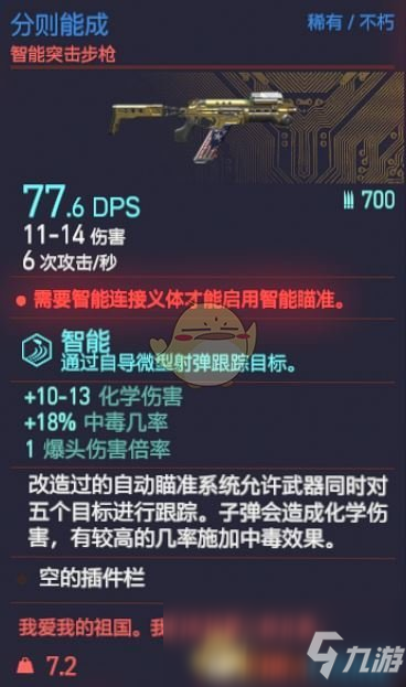《赛博朋克2077》分则能成枪械图鉴
