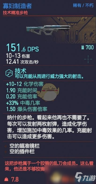 《賽博朋克2077》寡婦制造者槍械圖鑒