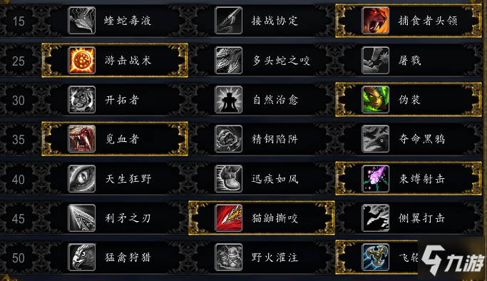 魔兽世界9.0生存猎流派推荐 9.0大米生存猎天赋加点分享