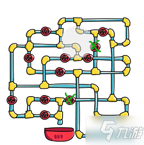 脑洞大师第135关开启最少的开关接到水