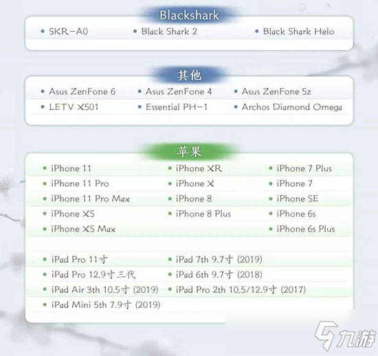 天涯明月刀手游明月測機(jī)型 明月測適配機(jī)型一覽