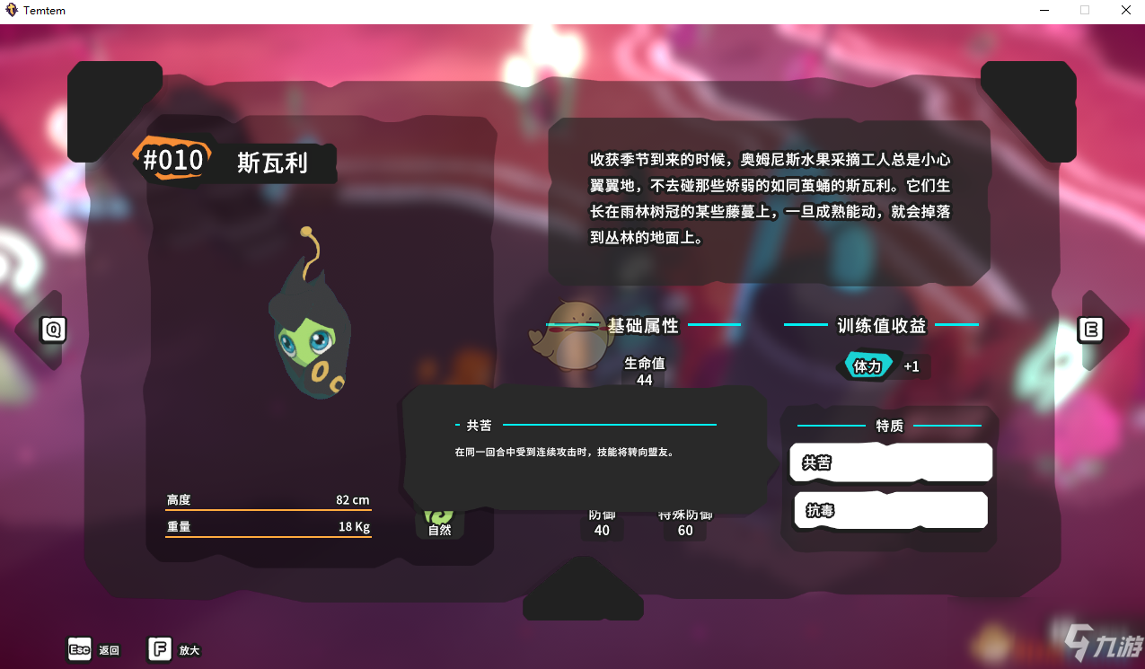 《Temtem》斯瓦利屬性天賦圖鑒