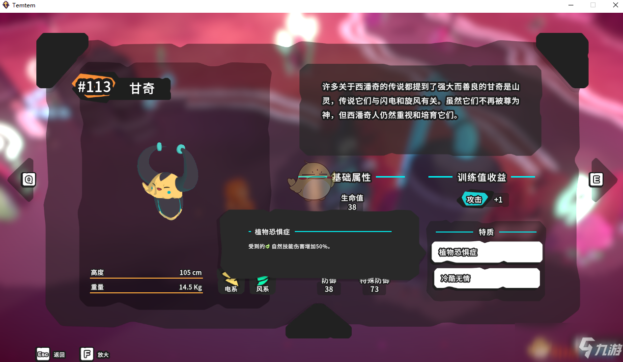 《Temtem》甘奇属性天赋图鉴