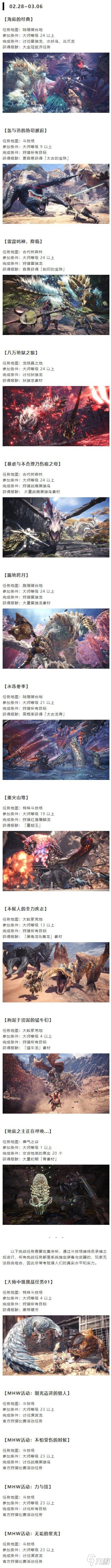 怪物猎人冰原2月28日-3月6日活动任务汇总