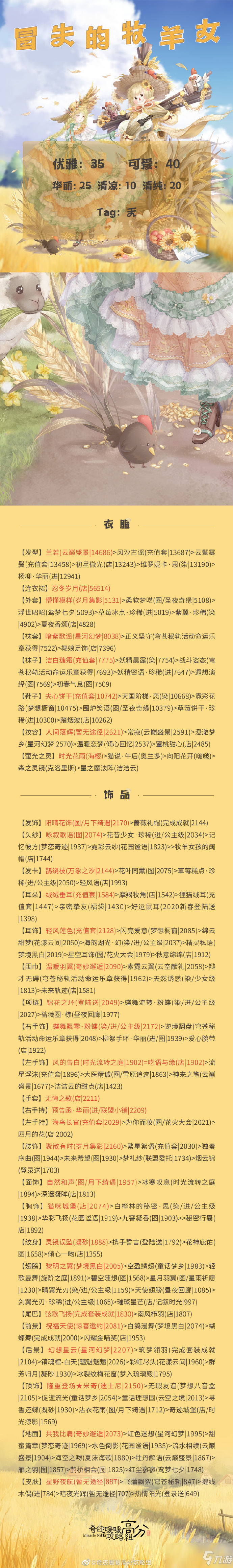 奇迹暖暖维茵丰收节冒失的牧羊女怎么搭配 冒失的牧羊女高分搭配攻略