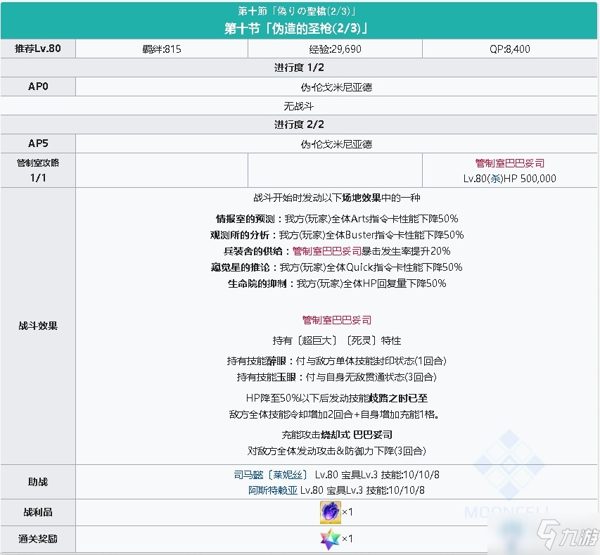 《fgo》淑女莱妮丝事件簿主线关卡第十节攻略