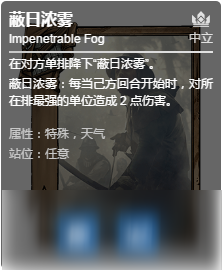 《巫師之昆特牌》【蔽日濃霧】天氣卡牌詳解