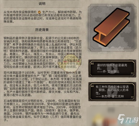 《文明6》鋼鐵歷史背景一覽