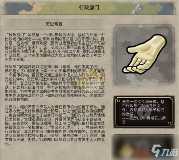 《文明6》行政部門歷史背景一覽