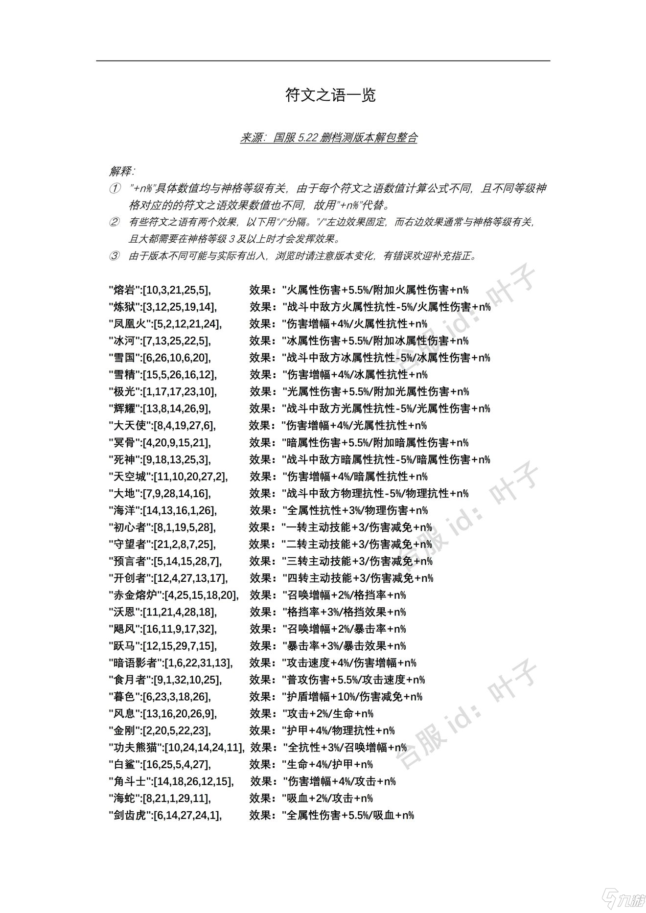 《不朽之旅》符文之語效果大全