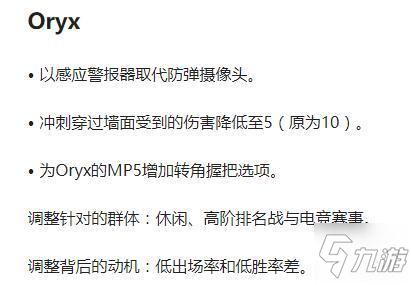 彩虹六號圍攻Y5S2干員Oryx強度分析