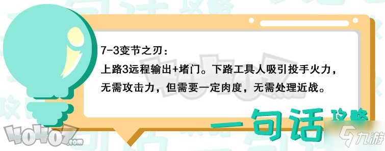 明日方舟第七章7-3怎么過 7-3變節(jié)之刃低配通關(guān)攻略