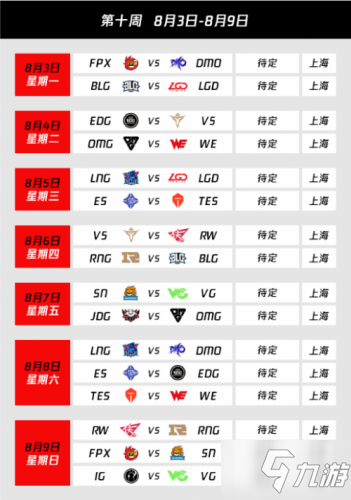 LPL2020夏季賽賽程一覽