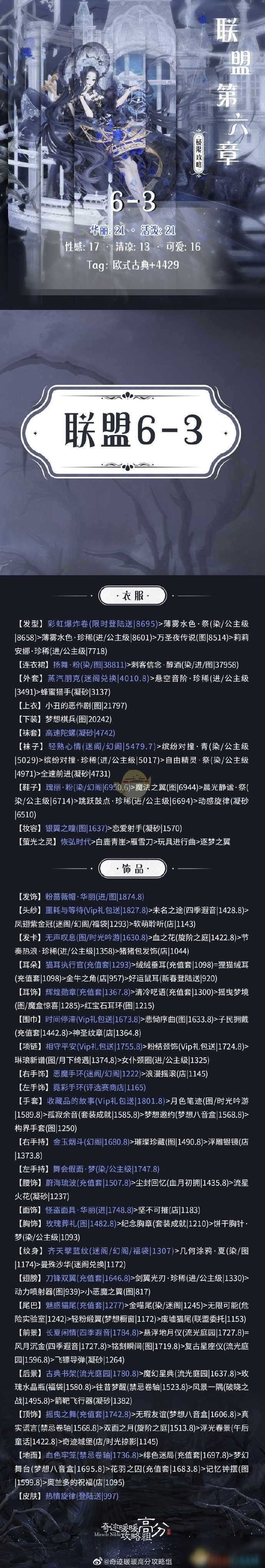 奇迹暖暖 联盟6 3怎么过联盟6 3完美搭配攻略 奇迹暖暖 九游手机游戏