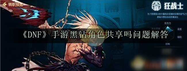 《DNF》手游黑钻角色共享吗 问题答案一览