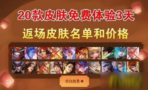 王者榮耀五周年慶返場皮膚有哪些-五周年慶返場皮膚投票名單