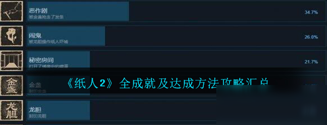 《紙人2》全成就及達成方法攻略匯總