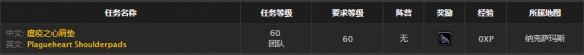 《魔獸世界懷舊服》瘟疫之心肩墊屬性介紹