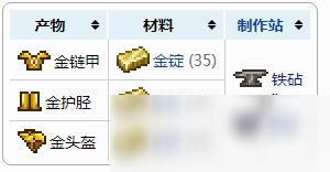 泰拉瑞亞金鏈甲怎么制作