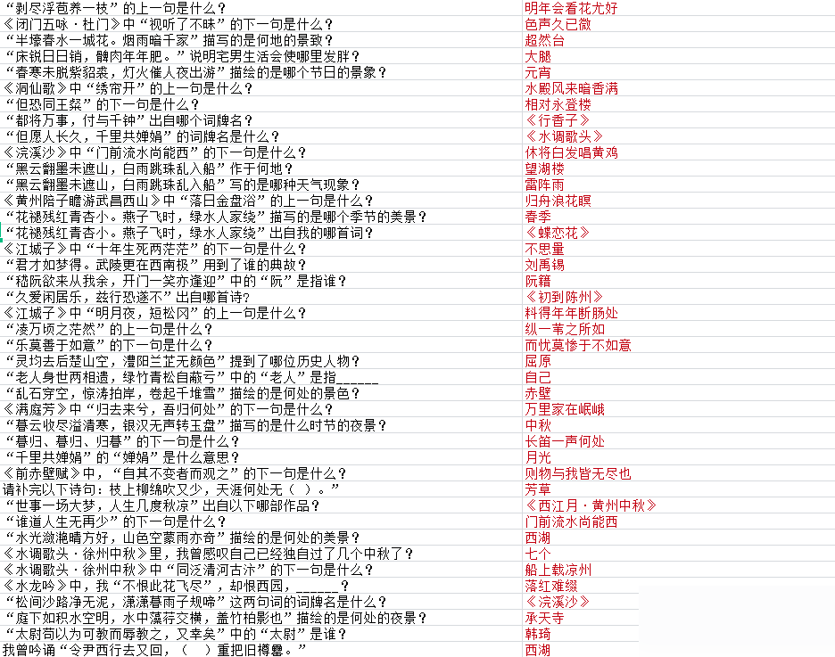 《墨魂》蘇澈聯(lián)詩答案大全