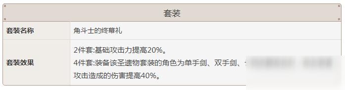 原神角斗士的终幕礼套装属性