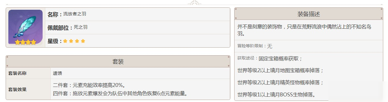《原神》流放者之羽四星怎么获得 流放者之羽4星获得方法原神四星流放者之羽怎么获得