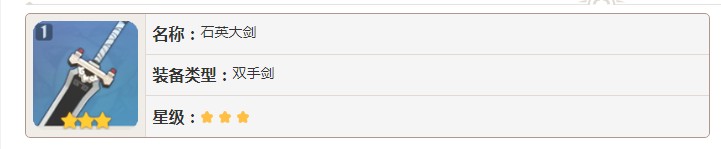 原神石英大劍什么屬性