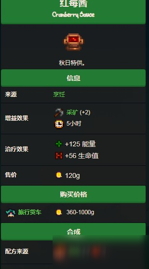 星露谷物语红莓酱配方怎么得