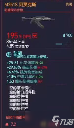 赛博朋克2077M251S阿贾克斯什么属性