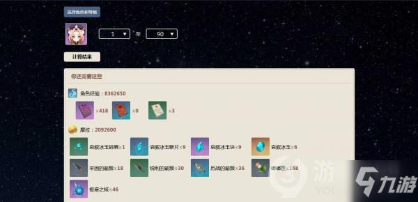 原神迪奥娜90级养成需求计算