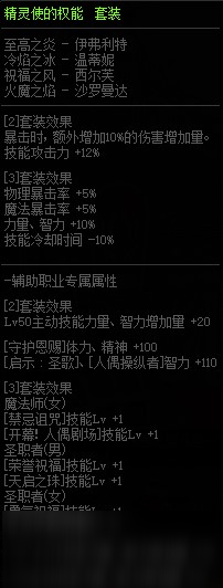 DNF精靈使的權(quán)能套裝屬性改版 增加5%力智