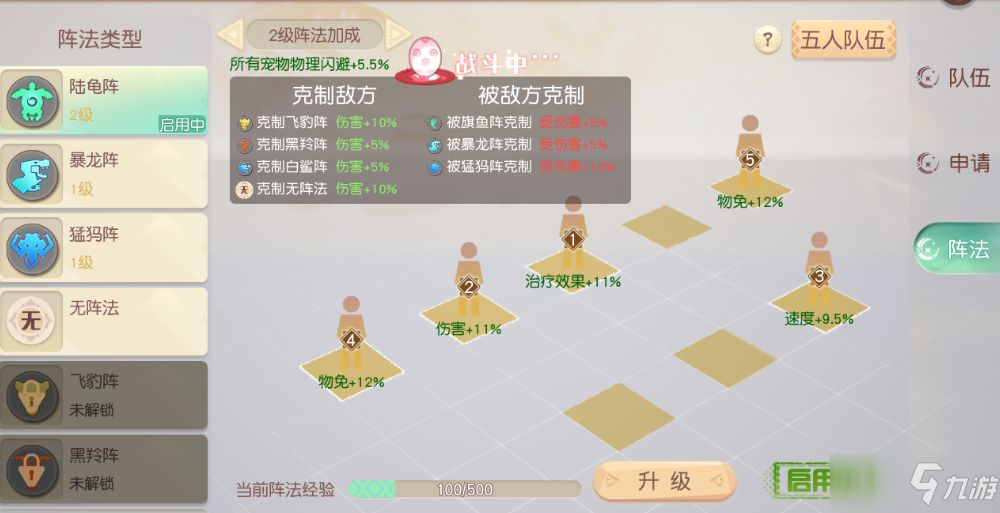 《梦想新大陆》各职业如何搭配阵法