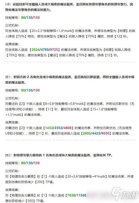 公主連結摩羯座五王技能解析