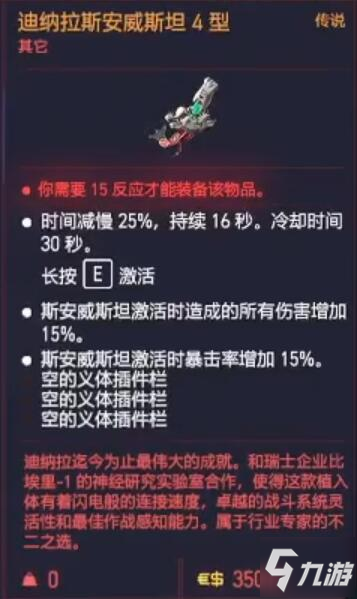 赛博朋克2077操作系统迪纳拉斯安威斯坦4型获得方法 传说义体获取攻略