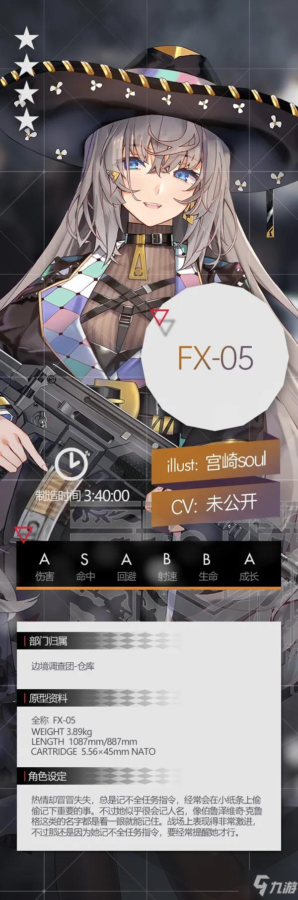 少女前线四星突击步枪人形FX-05介绍
