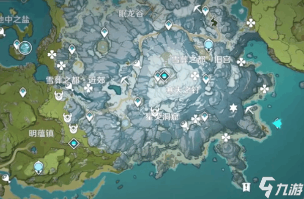 原神雪山地图高清图片
