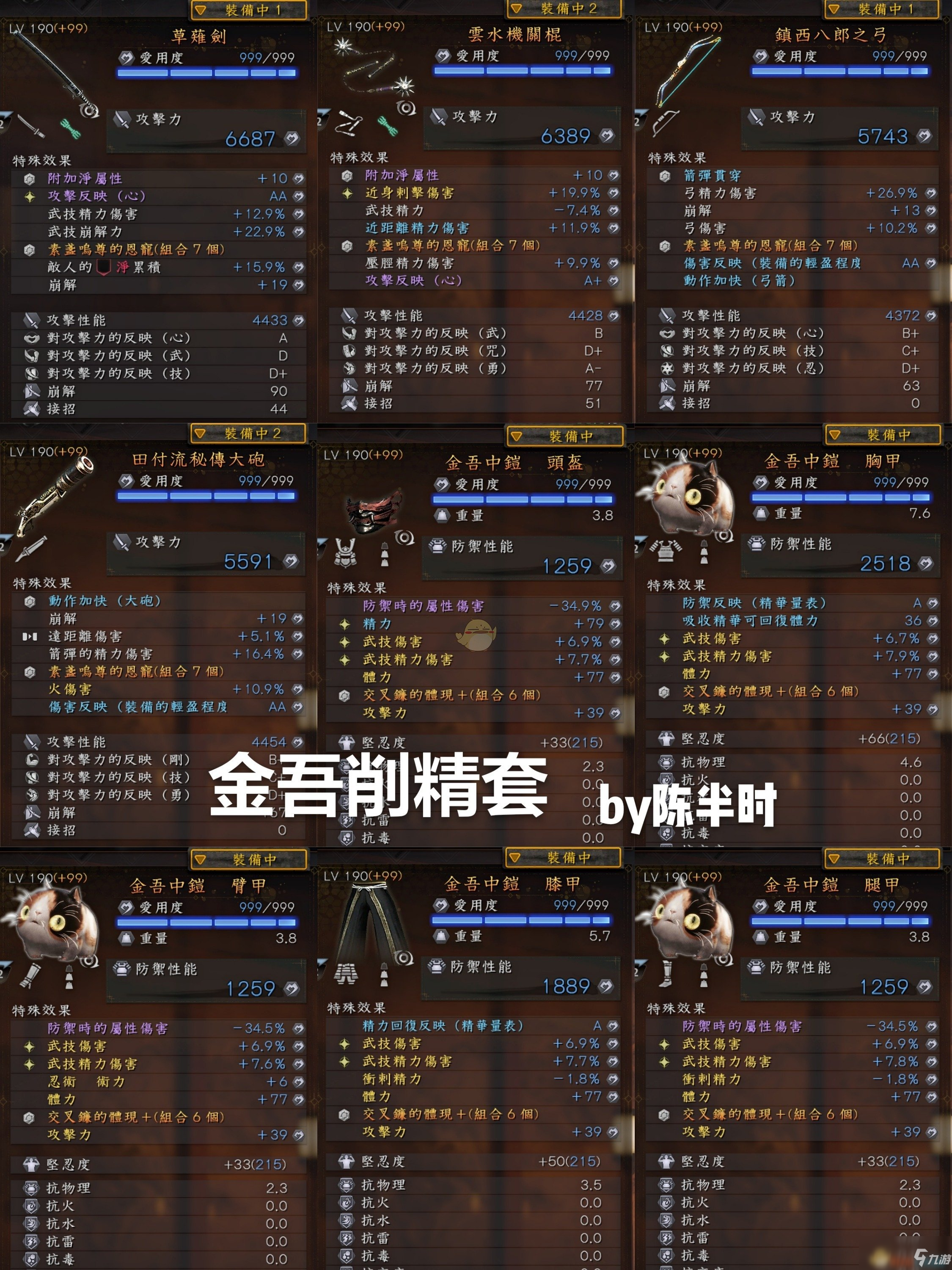 《仁王2》武士流金吾削精套配裝指南